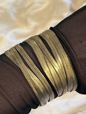 KENNETH COLE Stacked Antique Gold-Tone Herringbone Chain Bracelet